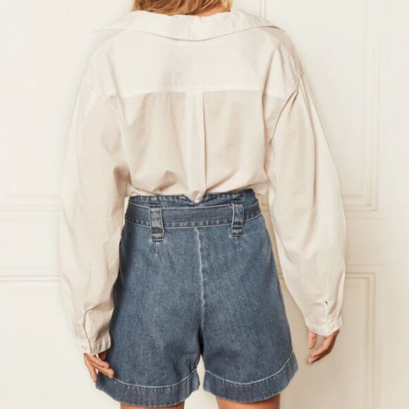 Boyish Luca Button Down Long Sleeve Collard Blouse/Shirt in Vintage White - NWT - Picture 3 of 17